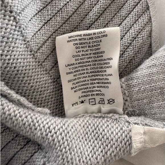 Hilary Radley XL Gray Ribbed Sweater with Blouse Look Hem - Picture 6 of 8